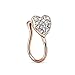 Produktbild LUOEM Frauen Mode Herzförmige Nase Ring Hoop Diamant Nase Piercing Stud (Rose Gold)
