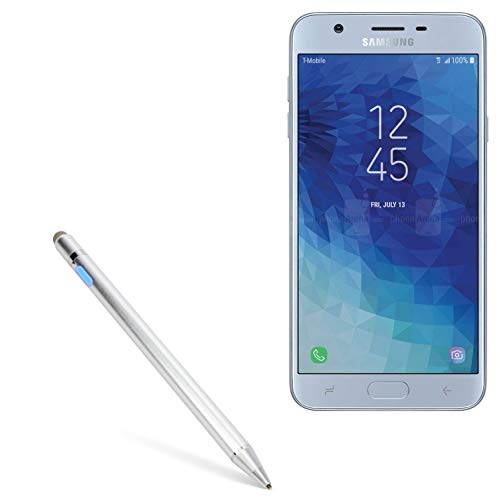 BoxWave Stylus Pen for Samsung Galaxy J7 Star (Stylus Pen AccuPoint Active Stylus, Electronic Stylus with Ultra Fine Tip for Samsung Galaxy J7 Star - Metallic Silver