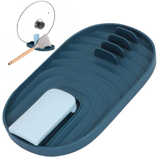 PARENCE.- Kleiner Multifunktions-Kompakt-Abtropfschlauch - Deckelhalter und Utensilienhalter mit erhöhtem Rand - 18x11,5x1,5cm, Blau