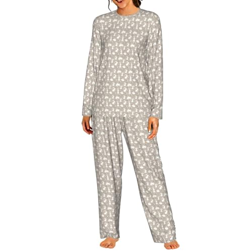 Pyjama lapin de Pâques femme en coton doux avec taille élastique confort