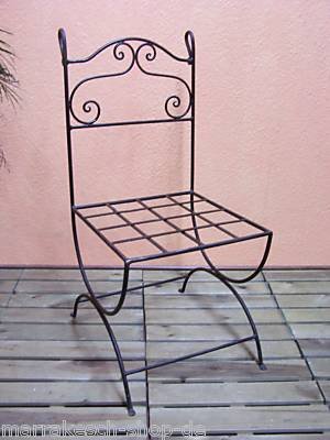 ORIGINAL Orientalischer Stuhl Gartenstuhl aus Metall Schwarz Malaga | Marokkanischer Balkonstuhl Inkl. Sitzkissen… – Bild 8