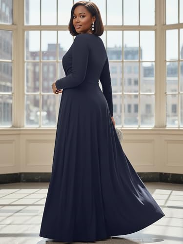 Image of KOH KOH Womens Long Sleeve Flowy Empire Waist Fall Winter Maxi Dress Gown