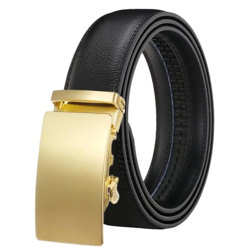 Genuine Leather Alloy Automatic Buckle Business Casual Belt for Men 3.5cm Luxury