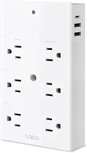 TP-Link Tapo Smart Plug Outlet Extender, Surge Protector, 18W Fast Charging, 3 Individual Smart Outlets, 1x USB-C & 2X USB-A, Smart Night Light, Works w/Apple HomeKit, Alexa & Google Home, Tapo P306