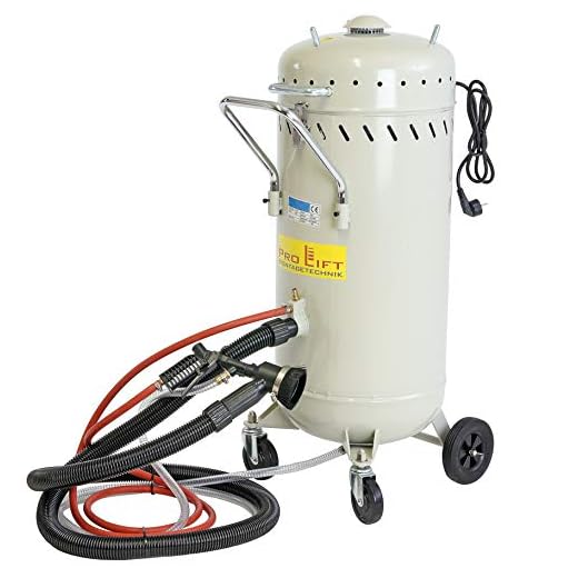 Pro-Lift-Montagetechnik Mobiles Sandstrahlgerät 105l Kessel Rückgewinnung Schlauch + Pistole Sandstrahlkabine 105 Liter Druckluft Sandstrahlanlage Strahlgerät mobil