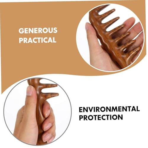 Image of Teeth Massage Comb Styling Comb No Static Wooden Combs Sandalwood Comb Wood Hair Comb for Hair Wide Tooth Comb Afro Comb Woman Hairdressing Tool