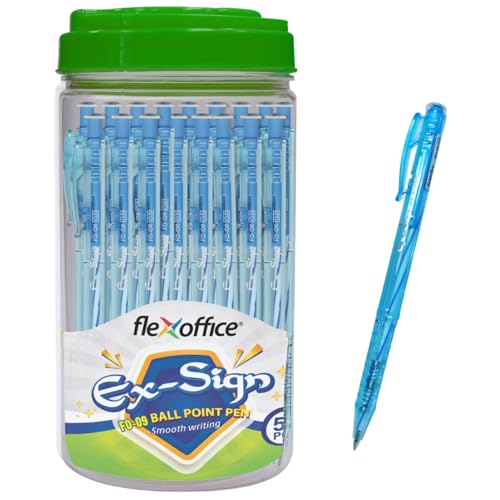 FLEXOFFICE (�t���b�N�X�I�t�B�X) �{�[���y�� �u���[�C���N 0.5mm �׎� 50�{�p�b�N �f�������炩�ɏ����� �{�[���y�� �w�Z �����p�i (FO-09-�u���[)