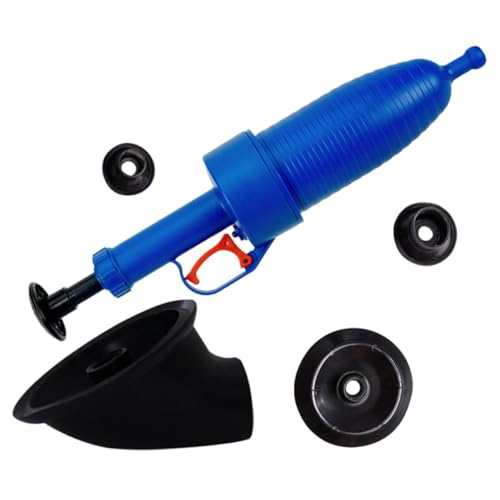 HOUDERCO Déboucheur De Toilettes Piston à Vide Bleu, Ventouse Robuste Pour Évier Et Bain, Outil De Plomberie Puissant Pour Salle De Bain, Usage Domestique, Utilisation Immédiate