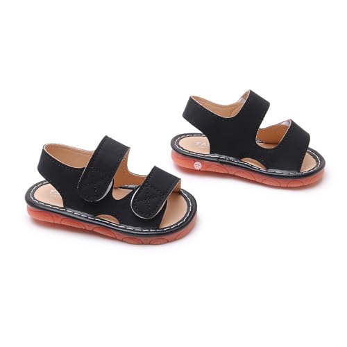 Image of SOFMUO Baby Boys Girls Squeaky Sandals Non-Slip Soft Rubber Sole Closed Toe Infant Summer Outdoor Shoes Toddler First Walkers