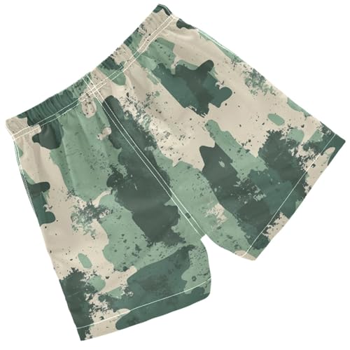 Pigsaly Boys' Swim Board Shorts Vintage Forest Green Army Camouflage Boy's Swim Trunks Kids Swimwear S2