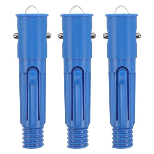 Vaguelly Lot de 3 adaptateurs pour manche à balai avec clip à ressort, diamètre intérieur 2,2 cm, embout fileté, connecteur en plastique pour rallonge de manche de balai télescopique.