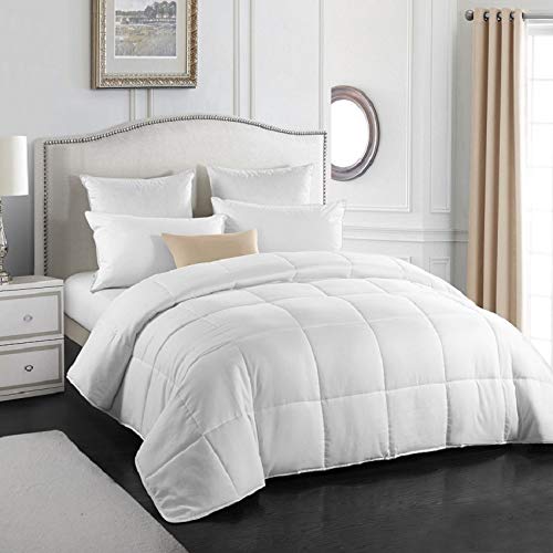 Qucover All Season White Comforter Duvet Insert - Hypoallergenic - All Season Breathable