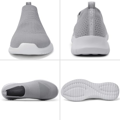 Image of TIOSEBON Men's Slip On Walking Shoes Arch Support Knit Mesh Lightweight Casual Comfortable Gym Workout Running Tennis Travel Standing Sneakers