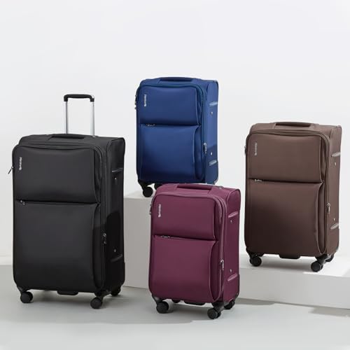 Valises à coque souple Hanke violet 24 inch Medium bagage de soute léger et maniable