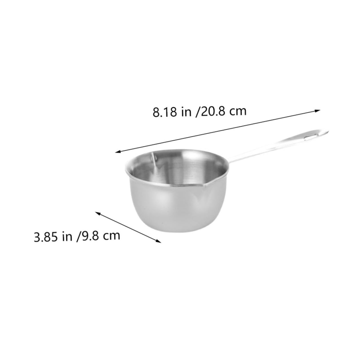 FELTECHELECTR Stainless Steel Melting Bowl for Butter Oil Heating Portable Pot with Dual Pour Spouts for Home Baking Milk Candy Melting Lightweight Space Saving Design