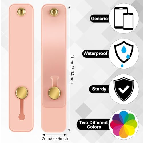 Image of Weewooday 6 Pieces Phone Grip Holder Cell Phone Grip Strap Telescopic Finger Strap Stand Universal Finger Kickstand for Most Smartphones(Pink, White,Classic)