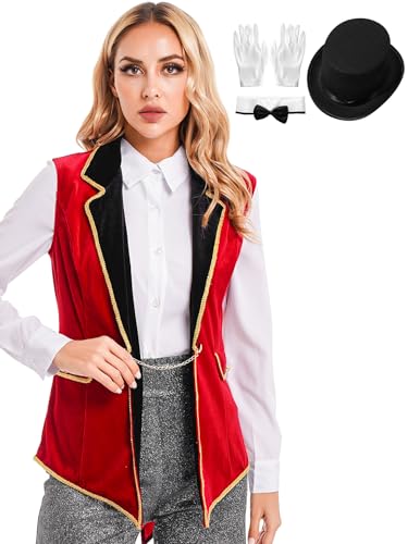 Costume Monsieur Loyal femme avec finitions soignées pour spectacle et cosplay
