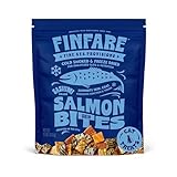 Finfare Freeze Dried Salmon Skin Bites, Grain Free Crunchy Salmon Cat Treats, High Protein & Omega-3s for Skin & Coat Health, Crafted in USA, 1.3oz