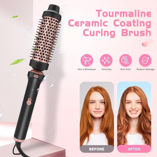 GSKY 5 in 1 Curling Iron Set, Hair Curler with Curling Brush and 4 Interchangeable Ceramic Curling Wand(0.5”-1.25”), Fast Heating, Include Suitcase & 2 Clips & Heat Protective Glove - Image 4