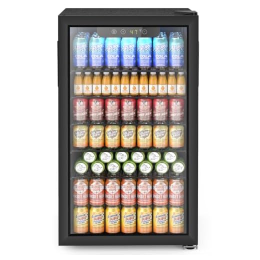 Electactic Mini Fridge 130 Can Beverage Refrigerator Cooler, 3.2 Cu.Ft Drink Fridge for Soda Wine Beer, Adjustable Temperature Control for Home Office, Black
