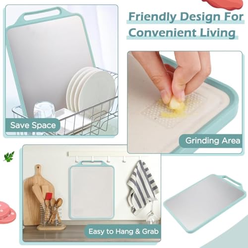 Image of Dual-Sided Stainless Steel Chopping Board | Large 40x30 cm Heavy-Duty Titanium Cutting Board for Kitchen | Non-Slip, Hygienic & Toxic-Free Vegetable and Meat Cutting Board