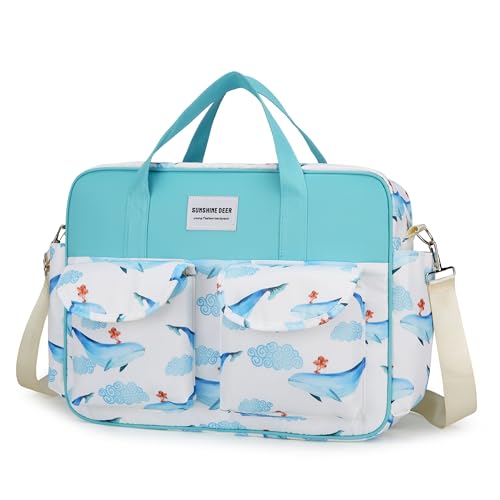 Image of Winnies Baby Diaper Bag for Moms | Travel Maternity Nappy Messengers Tote with Multiple Pockets | Large Capacity Stylish Bags for Baby Essentials