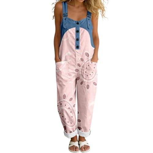 Salopette femme ete combinaison pantalon large fluide floral