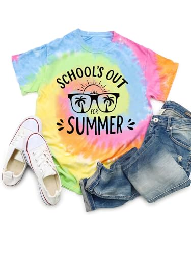 Teacher Shirts for Women Last Day of School Teacher Shirt Funny School Out for Summer Graphic Tee Casual Gifts Tops