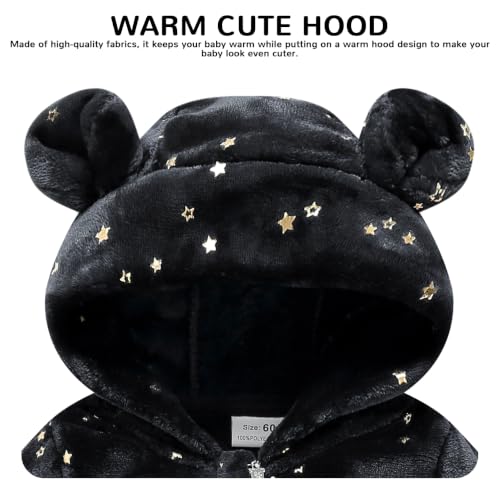 Image of Baby Girl Winter Fleece Coat Toddler Boy Jacket Infant With Hood Warm Outerwear