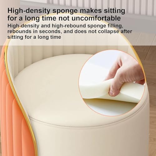 Taburete de maquillaje moderno giratorio 360° para dormitorio 6