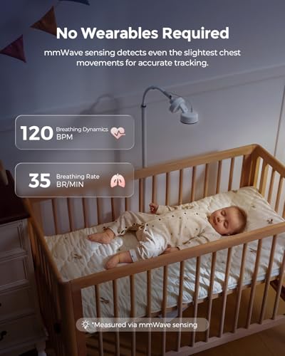 Momcozy Smart Baby Monitor BM08, Contact-Free Baby Monitoring with 2K HD Night Vision, AI Safety Detection for Sound/Motion/Cry, Sleep Datas, Wi-Fi Connection, 2-Way Audio, Newborn Essentials - Image 3