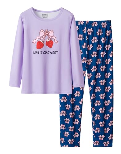 Image of Tie Dye Pajamas for Girls Soft Butterfly Sloth Fall Clothes Big Kids Sleepwear 2-Piece Long Sleeve Set Size 6-16