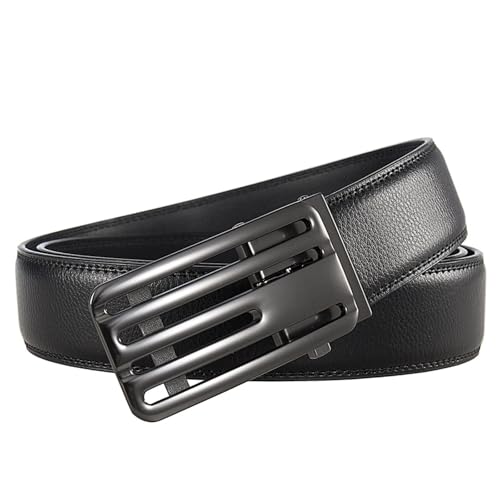 Automatic Buckle Mens Belts Real Leather Luxury Ratchet Casual Waist Strap2
