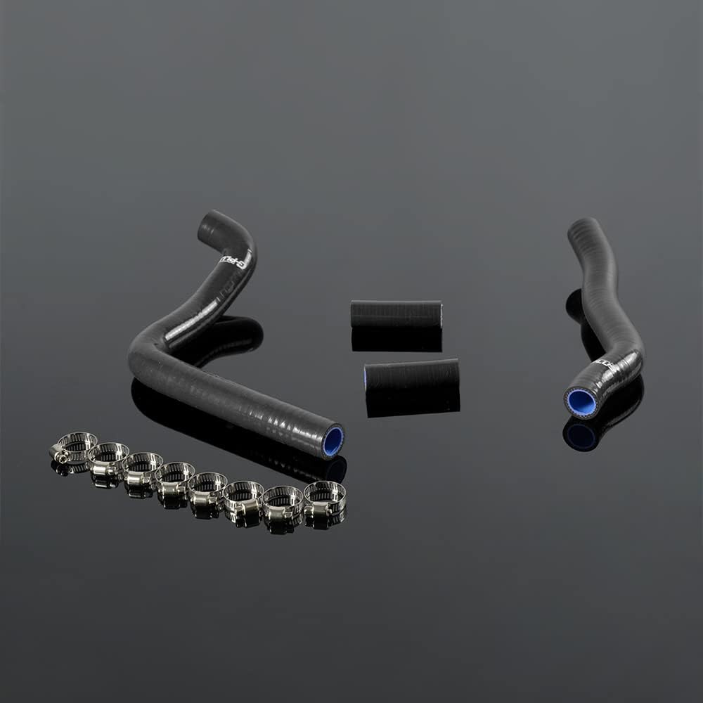 PIT66 Silicone Radiator Hose Kit, Compatible with 2005-2007 Kawasaki KX 250 Red with Clamps