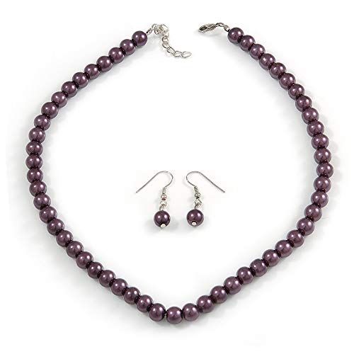 Collar y pendientes de cristal morado perfectos para bodas, eventos y noches de gala