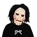 xiuyou Saw Mask Horror Killer Billy Mask Scary Clown Puppet Mask Creepy Latex Jigsaw Mask Halloween Costume Cosplay Props, White