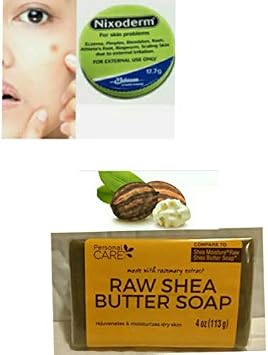 Nixoderm Cream for Eczema Acne, Pimples, Blemish 17.7 g with Personalcare Shea Butter Moisturizing Bar 4 fl.oz