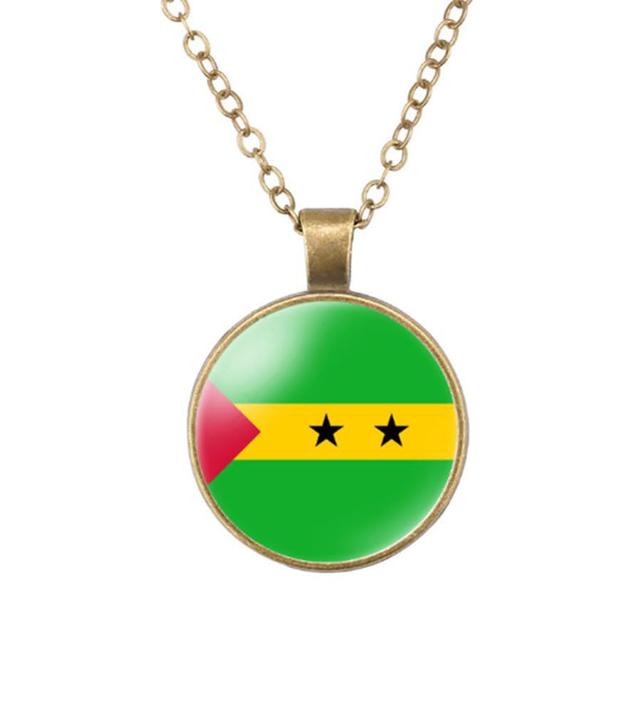 World Most Countries Flag Zinc Alloy Necklace Pendant Necklace for Men Women