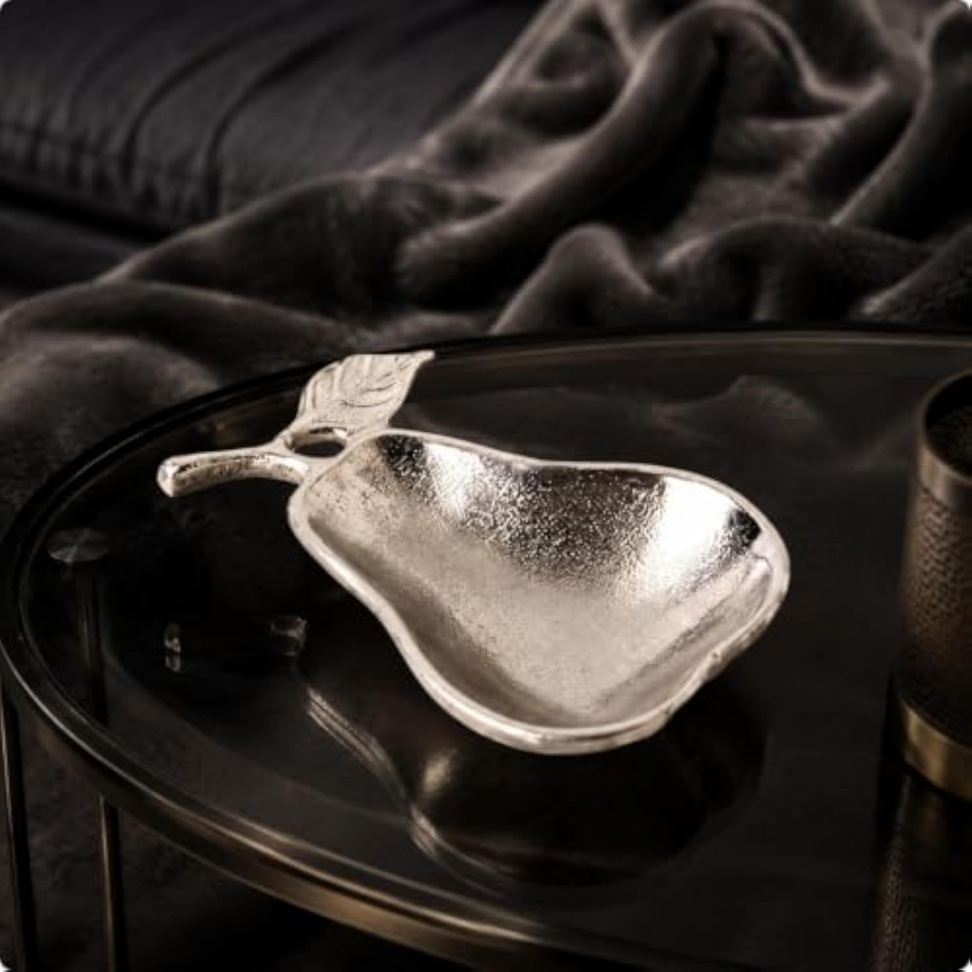 Decorative Aluminum Dish, Silver Electroplated, Organised Design