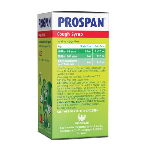 Image of Prospan /Abrilar Kids Cough Syrup + Mucus with Proprietary Ivy Leaf Extract EA575 - Soothes Cough, Mucus Relief, No Sugar, Non-Drowsy, Alcohol-Free, Drug-Free - 200 mL