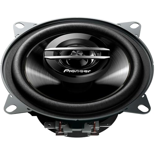 PIONEER TS-G1020F 10 cm 2-Weg-Koaxiallautsprecher Set mit 2 Lautsprechern (je 210 W max., 30 W Sinus), kraftvoller Klang, hoher Wirkungsgrad, 43 mm Einbautiefe, 106 mm Einbauausschnitt, mit Gitter