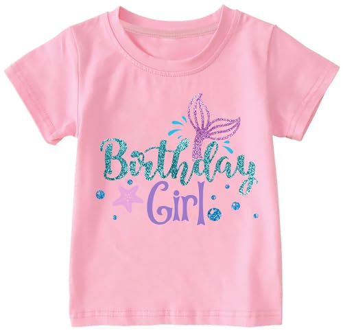 Birthday Girl Unicorn Mermaid T-Shirt for Toddlers