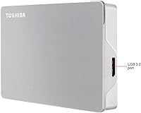 Vista 4 de Toshiba Canvio Flex HDTX140XSCCA - Disco duro externo portátil de 4 TB USB-C USB 3.0, color plateado para PC, Mac y tableta