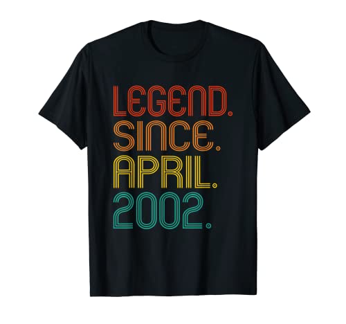 Legend Since April 2002 Year Of Birth Vintage Birthday Idea Camiseta