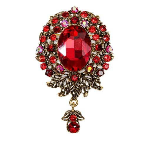 Image of Vintage Teardrop Rhinestone Brooch Crystal Diamond Wedding Brooches and Pins Flower Badge Boutonniere Corsage for Women