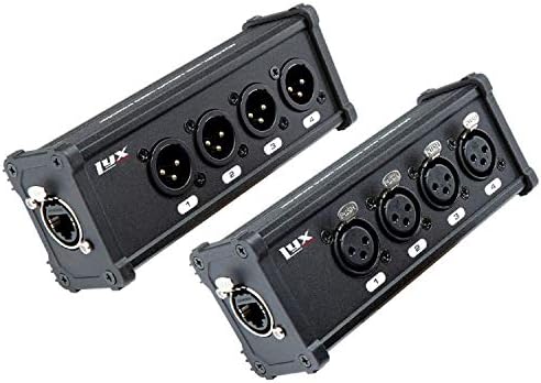 LyxPro 4-Channel 3-Pin XLR Multi Network Breakout for Stage & Recording Studio ‚ XLR Male and Female to RJ45 Ethercon