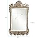 Howard Elliott Collection Marquette Antique Oversized Full Length Mirror, Ornate Full Body Standing Floor Mirror, Large Leaning Wall Mirror for Bedroom & Living Room, Silver Leaf, 49 x 84 x 3 Inch