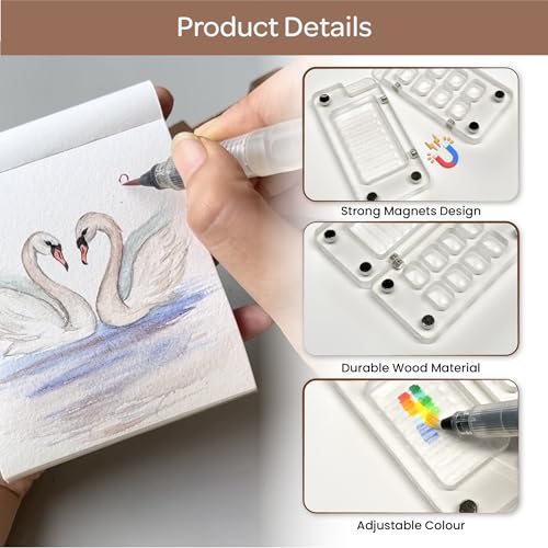 Image of The Crafthives Travel Art Kit - Acrylic Mini Palette for Painting, Colour Palette, Acrylic Pallets for Bed - Compact Painting Set for Artists