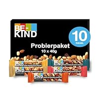 BE-KIND® Probierpaket, 10er Box mit 5 verschiedenen Geschmacksrichtungen, 10 x 40g Riegel