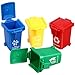 HANABASS 12 Pcs Mini Trash Can Toy with Lid, Small Desktop Garbage Bin for Kids & Classrooms, Tiny Wastebasket for Dollhouse, Homeschool & Toy Sorting Games, 2.5x2.3x5.3 Inch